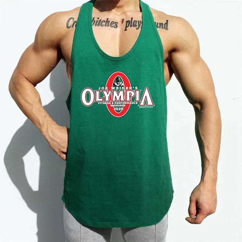 Men Summer Gym Clothing Fitness Sports Stringer Tank Top Men Bodybuilding Vest Running Vest Workout Sleeveless Shirt O-neck